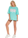 Tropical Letter Graphic Drop Shoulder Tee