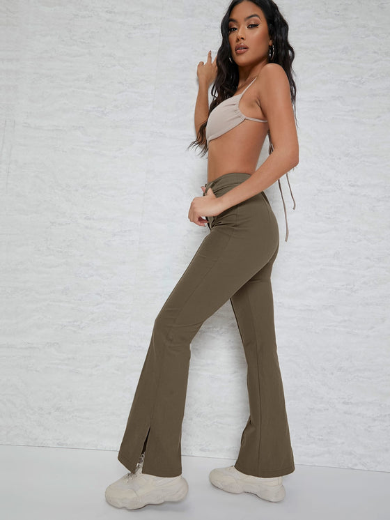 BAE Slit Hem Flare Leg Pants