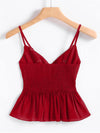 Solid Shirred Cami Top