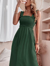 Solid Shirred Bodice Cami Dress
