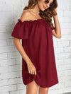 Off Shoulder Frill Trim Dress