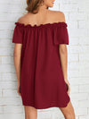 Off Shoulder Frill Trim Dress