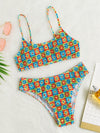 Floral Patchwork Print Bikini Swimsuit