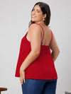 Plus Solid Scallop Trim Cami Top