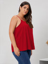 Plus Solid Scallop Trim Cami Top