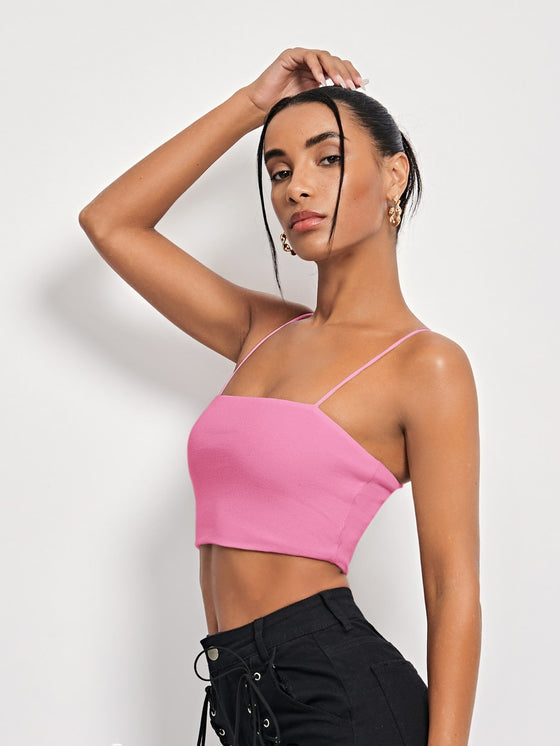 X LOLITA SOFIA Ribbed Cami Cropped Cami Top