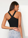 Rib Knit Halter Crop Top