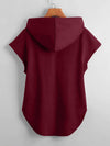 High Low Hem Drawstring Hooded Tee