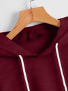 High Low Hem Drawstring Hooded Tee
