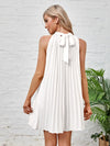 Tie Back Pleated Halter Dress