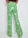 Floral Print Flare Leg Pants