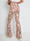 Floral Print Flare Leg Pants