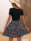 Floral Print Scoop Neck Dress