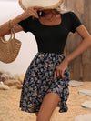 Floral Print Scoop Neck Dress