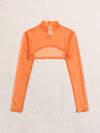 Mock neck Super Crop Mesh Top