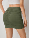 Solid Skinny Ruched Skirt