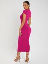 SXY Solid Round Neck Bodycon Dress