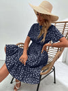Allover Floral Ruffle Hem Dress