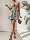 PETITE Floral Tie Backless Frill Ruffle Hem Halter Dress