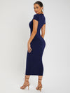 SXY Solid Round Neck Bodycon Dress