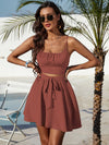 Ruched Bust Cami Top Belted Skirt Set
