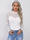 Mesh Yoke Solid Tee