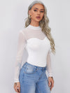 Mesh Yoke Solid Tee