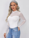 Mesh Yoke Solid Tee