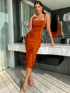 Solid Ruched Bodycon Dress