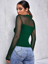 Mesh Yoke Solid Tee