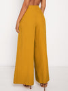 High Waist Buttoned Front Wide Leg Pants