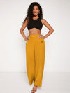 High Waist Buttoned Front Wide Leg Pants