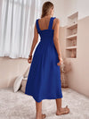Solid Shirred Bodice Cami Dress