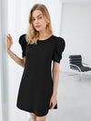 Clasi Puff Sleeve Solid Dress