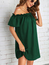 Off Shoulder Frill Trim Dress