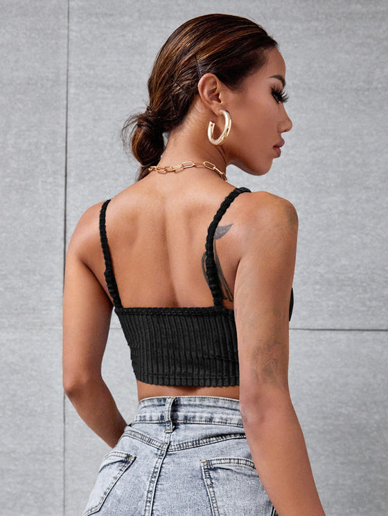 BAE Rib knit Velvet Cami Top