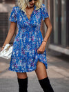 Ditsy Floral Print Lettuce Trim Dress