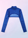 Mock neck Super Crop Mesh Top