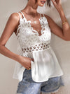 Shirred Back Guipure Lace Cami Top
