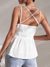 Shirred Back Guipure Lace Cami Top