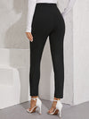 Elastic Waist Split Hem Pants