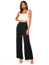 Elastic Waist Rib knit Wide Leg Pants