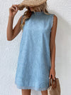 Keyhole Back Frill Trim Eyelet Embroidery Dress