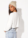 BASICS Neon Orange Drop Shoulder Raw Hem Crop Pullover