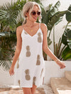 Double V neck Pineapple Print Cami Dress