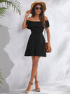 VCAY Ruffle Off Shoulder Solid Dress