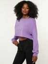 BASICS Drop Shoulder Solid Crop Pullover