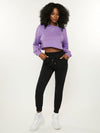 BASICS Neon Orange Drop Shoulder Raw Hem Crop Pullover