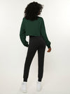 BASICS Neon Orange Drop Shoulder Raw Hem Crop Pullover