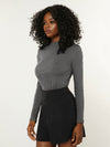 BASICS Mock Neck Rib knit Top